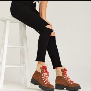 Steve Madden Bitter Suede boots w/ faux shearling